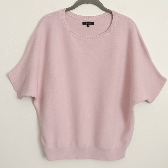 Quince Sweaters - Quince Dolman Sweater Crew Cotton Cashmere Link Stitch Sugar Stone Sz M